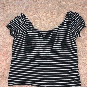AEO cropped striped shirt